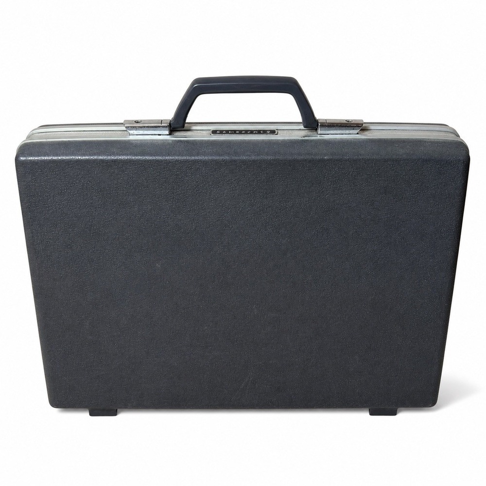 Vintage Samsonite Hard Shell Briefcase Attache Black Retro Travel Case